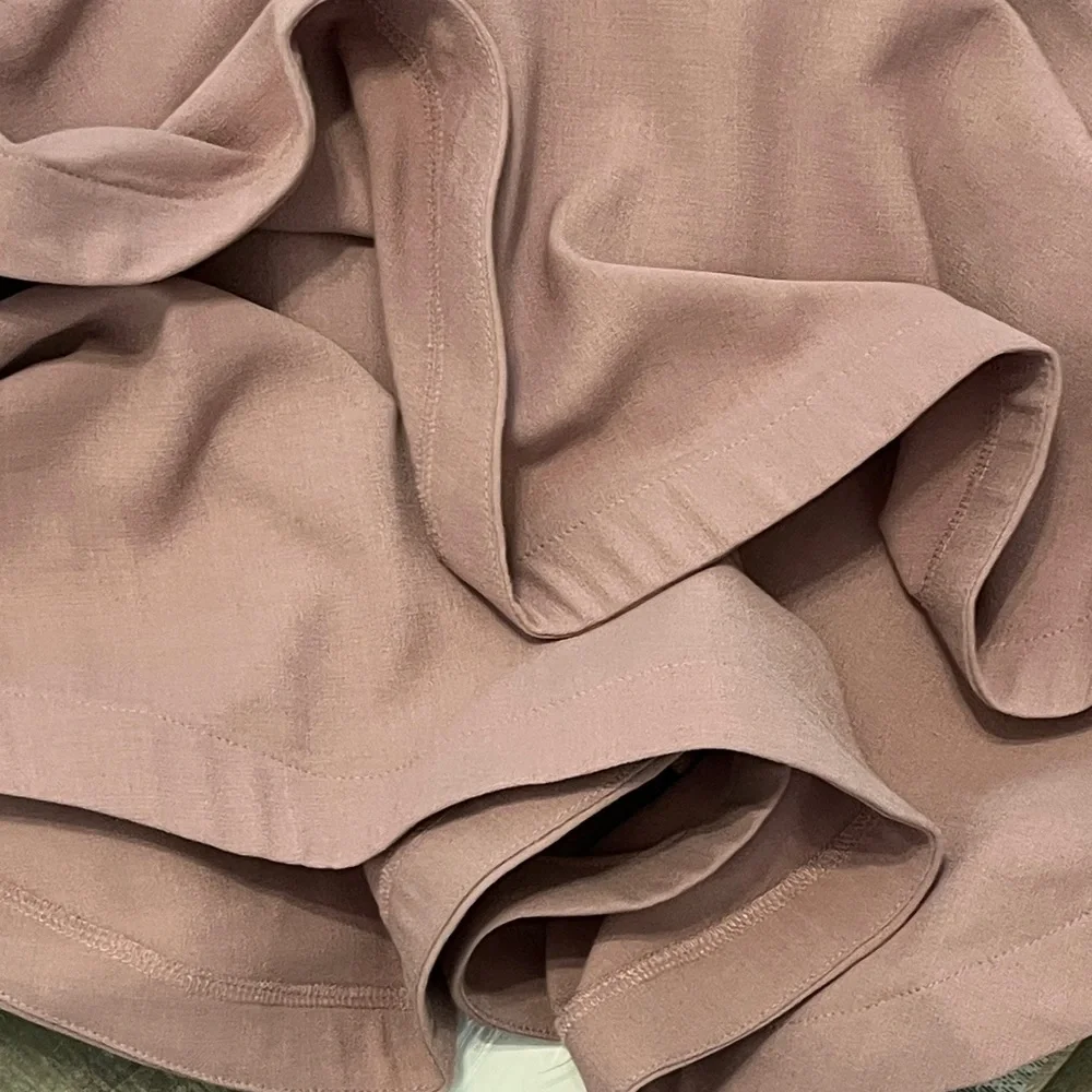 L'ATISTE Mauve Dress with Sheer Pink Sleeves - Picture 5 of 10